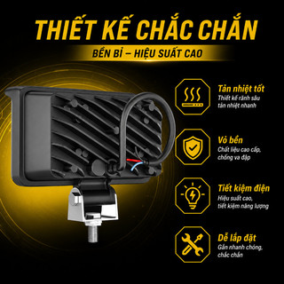 Đèn LED Trợ Sáng Xe Hơi 12V 24V - Ánh Sáng Mạnh, Chịu Nước, Dễ Lắp, Tăng An Toàn Đêm & Sương Mù
