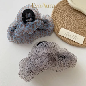 Phong Cách Hàn Quốc Xếp Ly Da Báo In Gạc Lấy Kẹp Nữ Cao Cấp Cảm Giác Lưng Đầu Cá Mập Kẹp Tóc Lớn Khối Lượng Mũ Đội Đầu