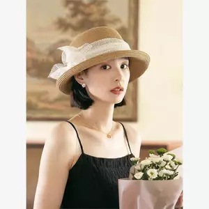 🔥có hàng sẵn🔥dễ thương mũ cói thời trang hè Pháp Niche Mũ Rơm Nữ Mùa Hè Ren Mũ Chống Nắng Phong Cách Nhật Bản Phù Hợp Với Mặt Uốn Mũ Rơm Hợp Thời Trang