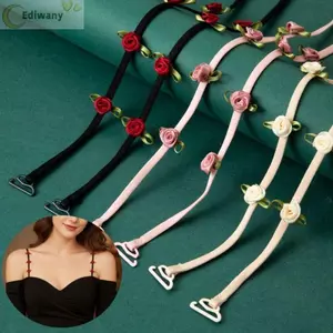 Dây đeo áo ngực EDIWANY, Dây đeo vai có thể điều chỉnh đàn hồi, Dây đeo đồ lót hoa hồng vô hình thời trang chống trượt Váy dự tiệc cưới