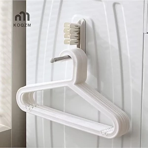 Combo 10 móc áo quần nhựa dẻo màu trắng
