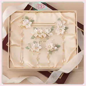 JRP 5 Cái / bộ Với Thiết Kế Hoa Và sel Vintage Handmade Hanfu Phụ Kiện Tóc Thanh Lịch Phong Cách Cổ Điển Headress JRP