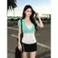 Mùa hè Phong cách ngắn tay phồng phong cách Hàn Quốc Áo sơ mi cổ chữ V Áo Cardigan nữ Slim-fit Slimmer Look Hot Girl Áo ngoài
