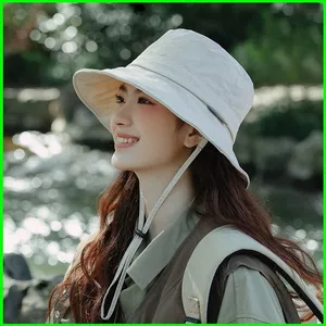 PS1 Mùa Hè Mũ Chống Nắng Cho Nữ Ngoài Trời Chống Tia UV Nón Cắm Trại Đi Bộ Đường Dài Mũ Người Cá Có Dây Chống Gió SP1