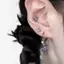 JRP Xanh Zircon Ngôi Sao Tám Cánh Mặt Dây Chuyền Bông Tai Nữ Màu Bạc Ngôi Sao sel Tai Bule Y2K Món Quà Trang Sức JRP