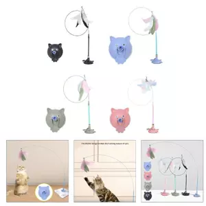 Đồ chơi thú cưng hàng đầu Thép đàn hồi Teaser Wand Đế hút an toàn cho huấn luyện trong nhà và nhanh nhẹn
