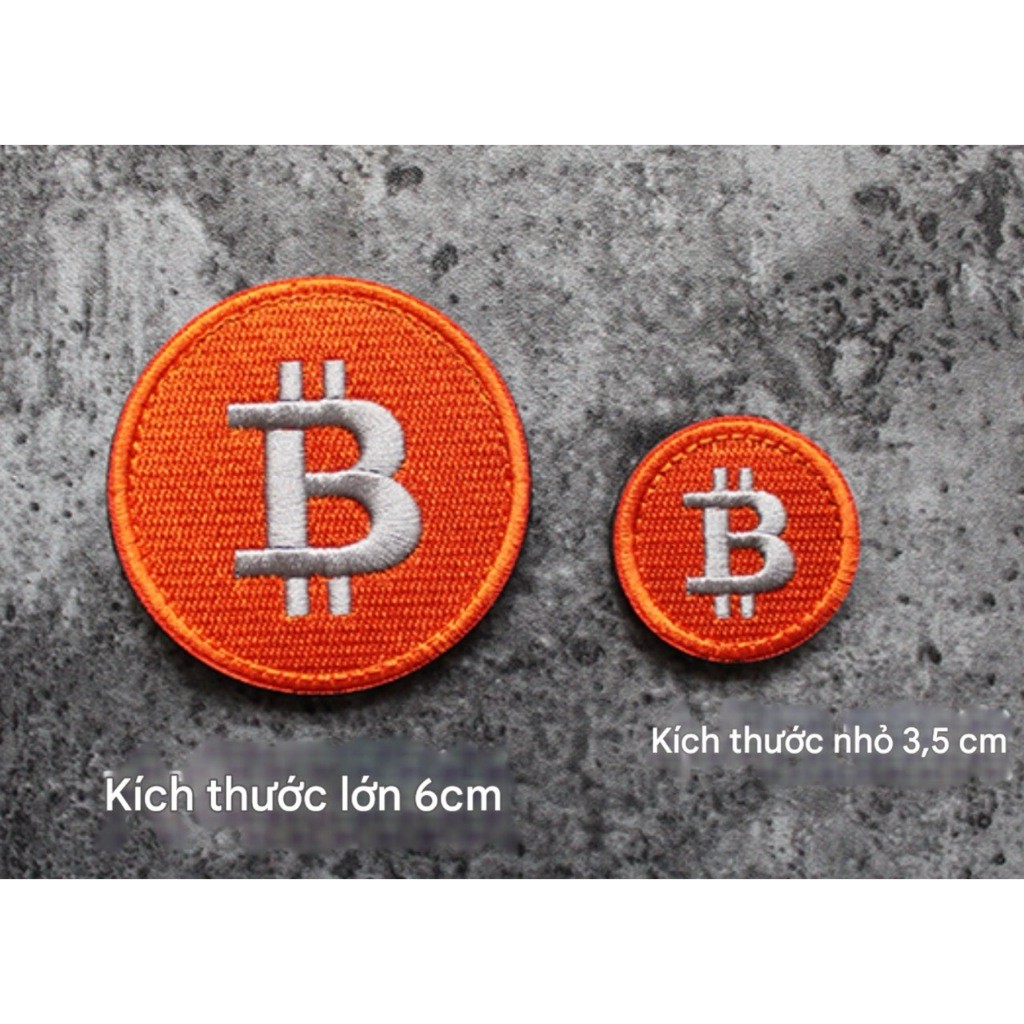 Patch_velcro thêu đồng xu BTC dán ba lô_quần áo