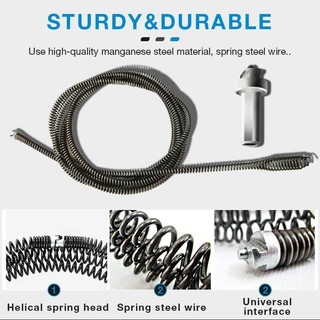 AIMVUKES Dây thông cống lò xo kèm đầu nối máy khoan - Bộ dụng cụ thông bồn cầu bị tắc nghẹt nước