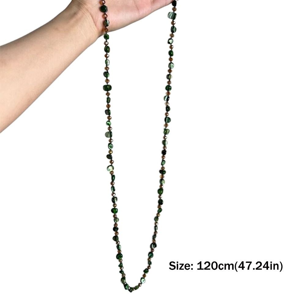 Vòng cổ bohemian nhiều màu sắc và xanh lá cây, đính hạt xếp chồng vintage thời trang cho nữ