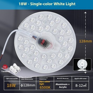 Bảng nguồn sáng mô-đun tròn LED 36W 24W 18W 12W AC220V Đèn trắng 6000K Ba màu Thích hợp cho phòng khách trong nhà, phòng ngủ, nhà bếp, phòng tắm chiếu sáng