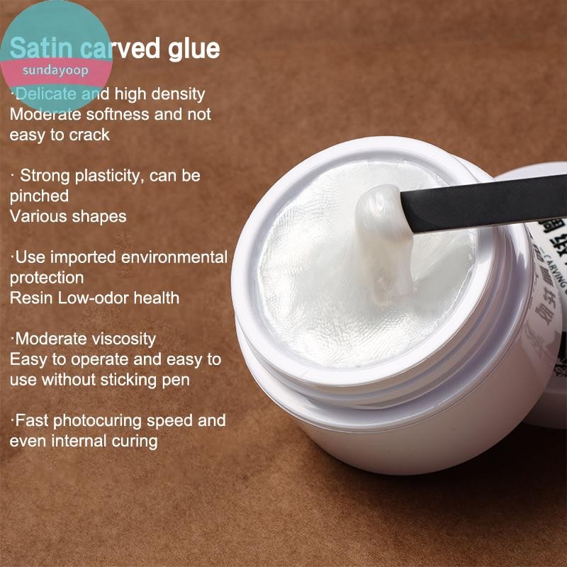 SUND Sơn Móng Tay Trắng Định Hình 3D, Chống Dính, Ánh Sáng Satin, Nghệ Thuật Mở Rộng