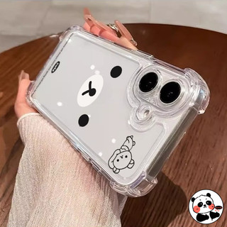 Vỏ Túi Khí Rilakkuma Dễ Thương Cho Samsung Galaxy S10 S9 S8 Plus S10 Lite S10E Note 20 10 9 8 Plus Ultra Lite 5G 4G Vỏ Trong Suốt Phim Hoạt Hình Gấu Mềm Vỏ Điện Thoại