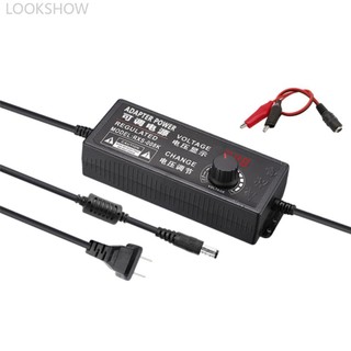 LOOKSHOW 3V-12V 24V 36V 2A 3A 5A Có Thể Điều Chỉnh AC Adapter Nguồn Biến Áp Cao Kết Nối Với DC Nữ Cá Sấu Kẹp L3R4