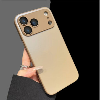 Có logo Nâng cấp Light Sand Nano Glass Lens Cover Frosting Casing cho IPhone 17 17Air 16 15 14 Plus 13 12 11 Pro Max Hard Case Chống cháy nổ và chống trầy xước