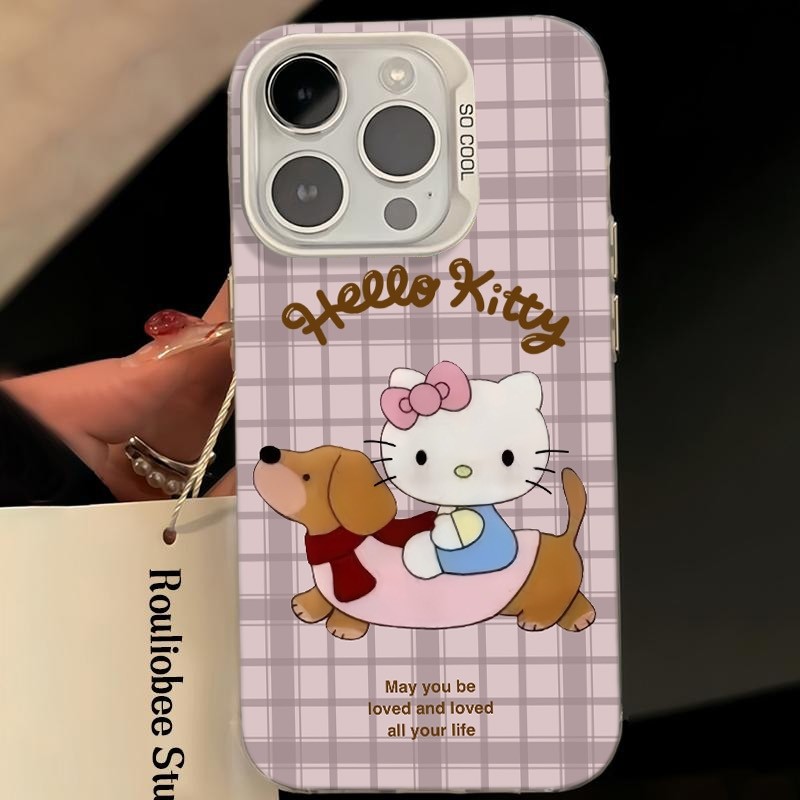 Ốp Lưng iPhone Hình Chó Lạp Xưởng Và Hello Kitty - Tương Thích 16/15/14/13/12/11 Pro Max, XS Max, X