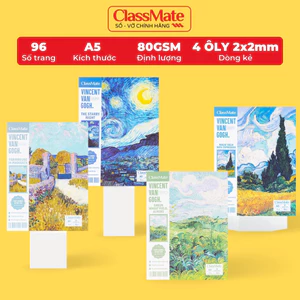 Tập Học Sinh Miền Nam 120gsm Vở 4 Ô Ly A5 Bìa Van Gogh Giấy Mịn Vở 4 Ô Li 2x2mm 96 Trang Vở Cấp 1 NA5-09-009 -AT