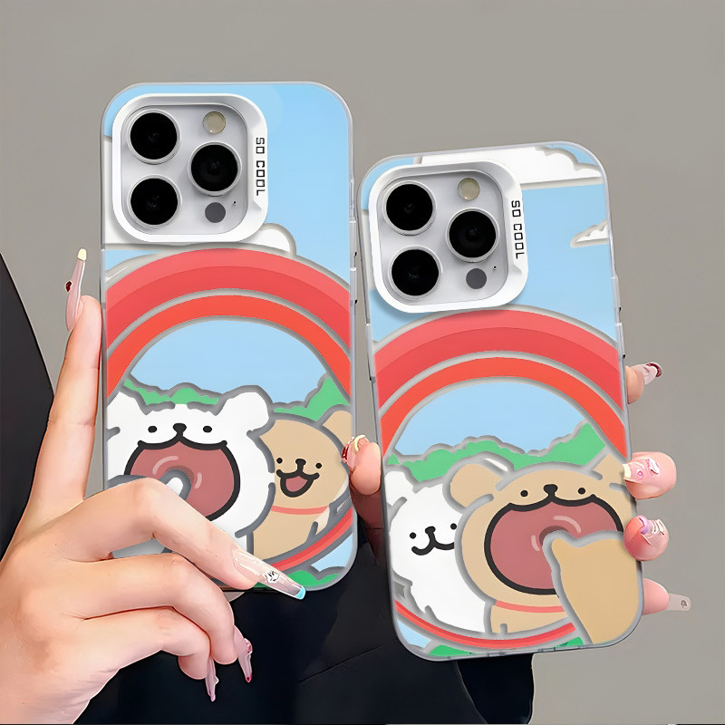 Ốp Lưng iPhone Hình Cặp Đôi Chọc Gương Vui Nhộn - Tương Thích 16/15/14/13/12/11 Pro Max, XS Max, X
