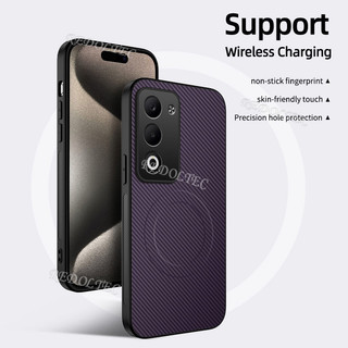 Ốp Lưng Cứng OPPO A5i Pro Da Chống Sốc Họa Tiết Sợi Carbon Vỏ Từ Tính OPPO A5iPro Sạc Không Dây Ốp lưng