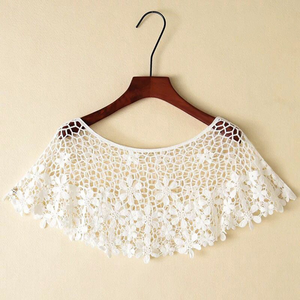Áo Shrugs Poncho Vintage Dành Cho Phụ Nữ Với Chiếc Khăn Ren Ngắn