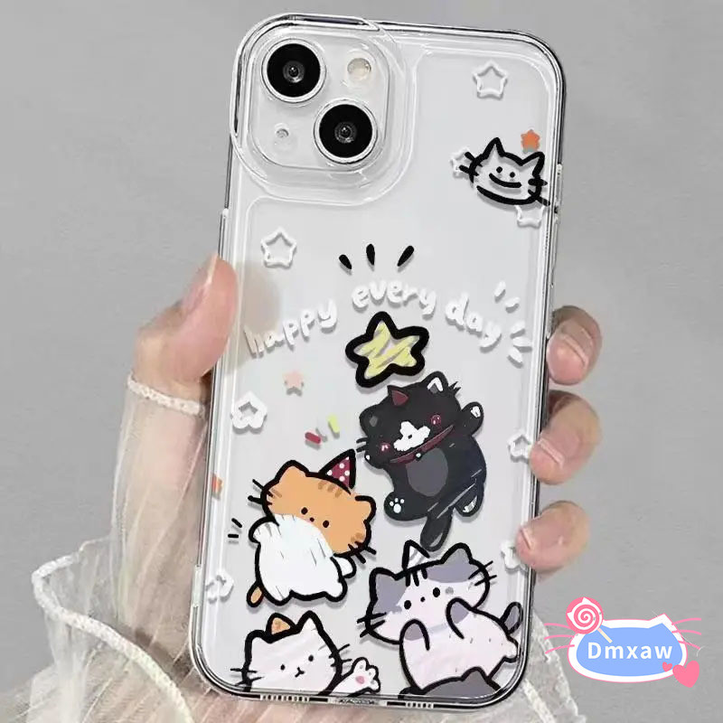 Phim hoạt hình dễ thương Cat Line Star Phone Case For Nothing Phone 3 3A Pro 2 2A Plus 1 CMF 1 5G 4G Vỏ bảo vệ Camera Vỏ mềm trong suốt
