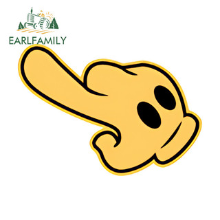 EARLFAMILY Bendy Tay Sáng Tạo Dán Xe Hơi Thời Trang Chống Thấm Nước Thân Xe Máy Kính Chắn Gió Ván Lướt Sóng PVC Decal Chống Trầy Xước Phụ Kiện Xe Hơi