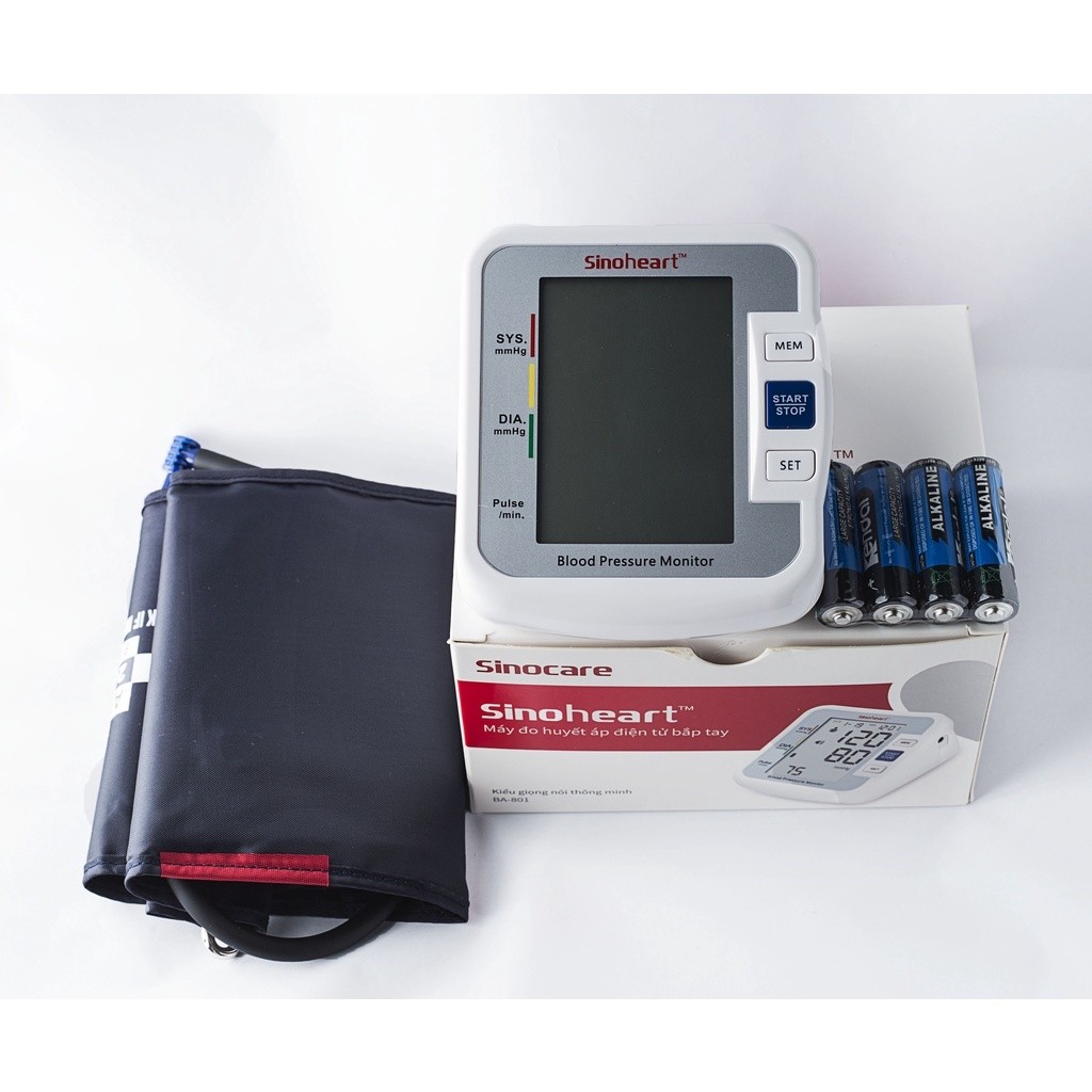 Máy đo huyết áp Sinocare BA-801 Chính Hãng (Giọng nói Tiếng Việt)