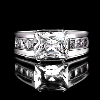 Nhẫn Zircon Bạc S925 Đơn Giản Dành Cho Lễ Cưới và Làm Quà Tặng
