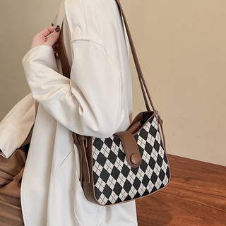 Túi xách nữ đeo vai dây kéo thời trang Checkerboard