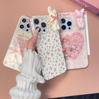 Ốp Điện Thoại Dễ Thương + Chú Thỏ Lông Tơ Cho IPhone 11 16 15 14 13 12 Pro Xs Max XR X 7 8 Plus Ins Hàn Quốc Vỏ Bling Lấp Lánh Siêu Mỏng Ốp Lưng TPU Mềm Ốp Lưng Bảo Vệ Chống Sốc