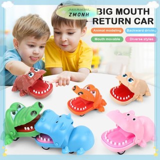 ZMONH Cắn Tay Cá Sấu Miệng Kéo Lại Xe Hoạt Hình Hà Mã Chó Con Kéo Lại Xe Báo Chí Răng Cắn Ngón Tay Tricky