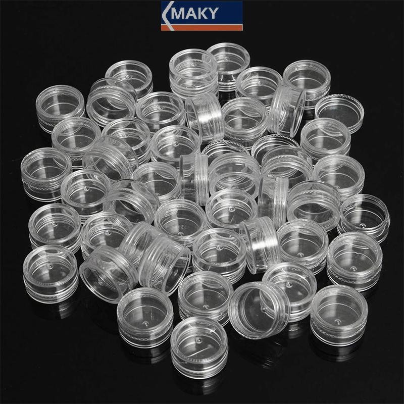 Onetimingcool 50pc Lọ kem trong suốt Chai mỹ phẩm Hộp đựng nồi trong suốt cho móng tay VN