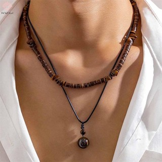Đá tự nhiên hạt gỗ da sáp - Vòng cổ vintage dành cho nam