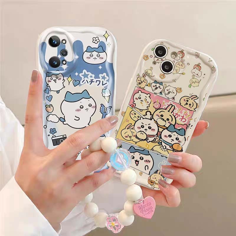 Ốp Lưng Điện Thoại Redmi Note 14 Pro Max 4G 5G 10S 9S A5 Dễ Thương Chiikawas Cổ Tay Dây Chuyền Vòng Tay Trong Suốt Sóng Bên Silicon Hoạt Hình