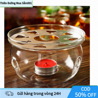【COD】Đế Để Nến Thủy Tinh Hình Tròn Trắng Trong Suốt Chịu Nhiệt, Có Miếng Kê Nhôm, Dùng Đun Nóng Và Giữ Nhiệt Ấm Trà, Thi