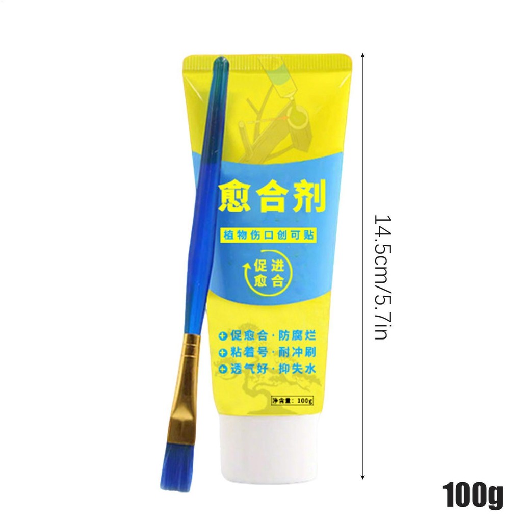 Tree Pruning Sealer Bonsai Tree Pruning Sealer Agent 100g Weatherproof Paste with Brush Trunk Dressing greiwe2vn