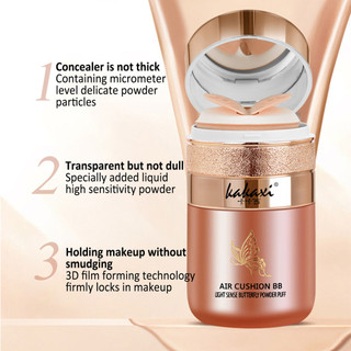 Bướm Puff Air Cushion BB Cream Tự Nhiên Lâu Dài Dưỡng Ẩm Che Khuyết Điểm BB Cream Cho Làm Đẹp Mỹ Phẩm Phụ Kiện