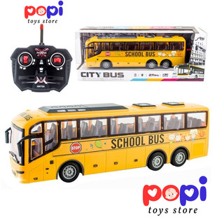 Xe Ô Tô School Bus Điều Khiển Từ Xa 27MHz – Mô Hình Bằng Nhựa, Có Đèn Sáng, Dùng Pin AA