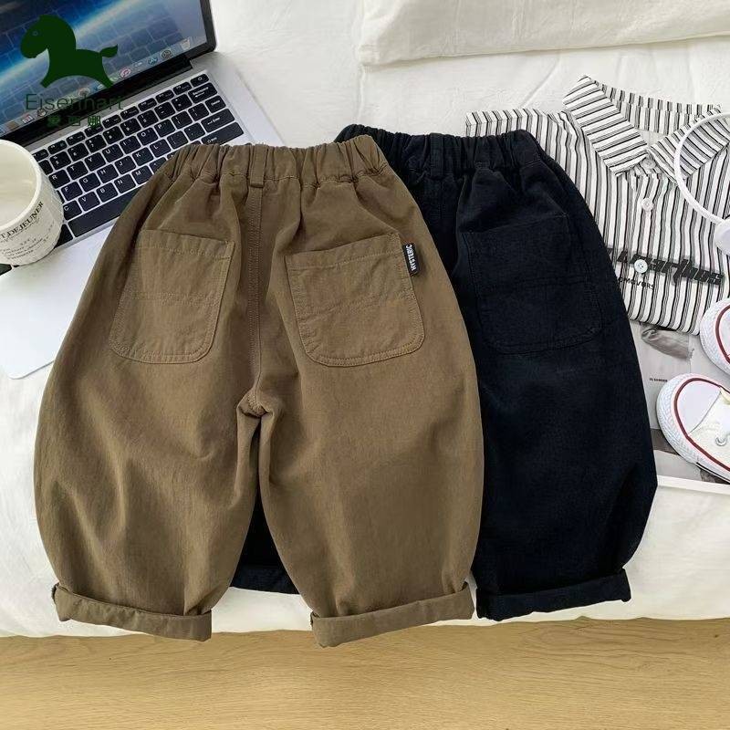 Esina Trẻ Em Nguyên Chất Quần Cotton Xuân Thu Bé Trai Quần Rời Thu Đông Phong Cách Mới Trẻ Em Bé Hàn Quốc Quần Thường Ngày