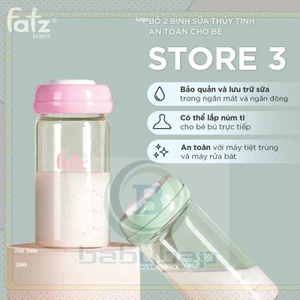 Bộ 2 Bình Trữ Sữa Thuỷ Tinh FatzBaby Store 3 180ml An Toàn Dành Cho Bé Shop Babybap
