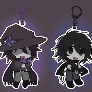 FORSAKEN Acrylic keychains two time & azure, Cute cartoon game Character pendant