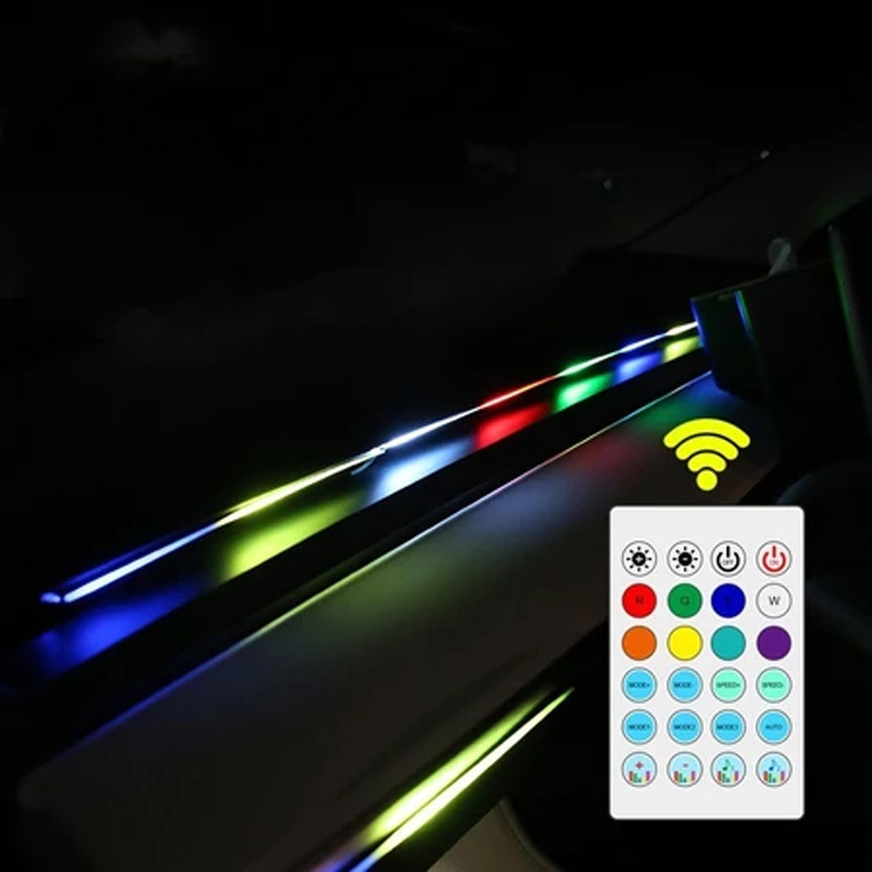 Đèn LED viền nội thất ô tô - Đèn led viền taplo dải Acrylic usb, Ánh sáng nhấp nháy theo nhạc