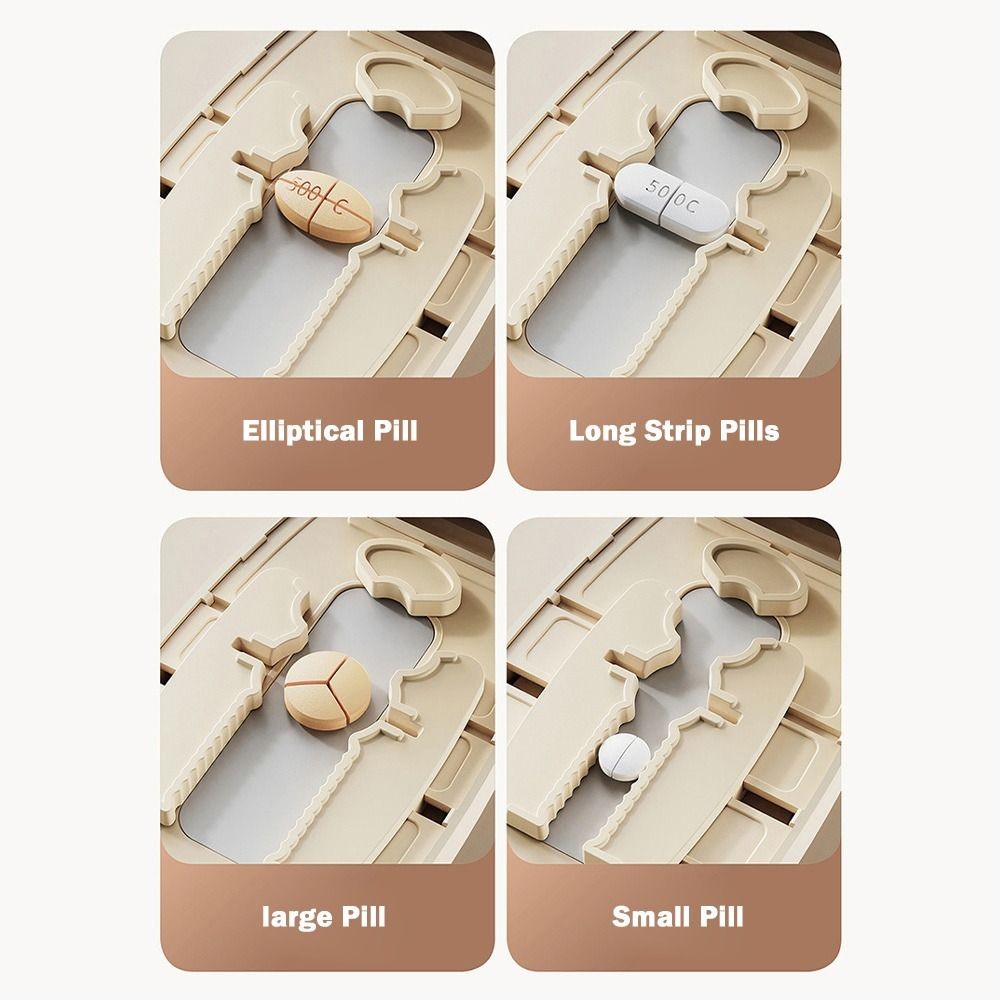 Bộ chia thuốc khu phố YOKEY, Hộp lưu trữ ngăn thuốc chống bụi máy tính bảng thuốc, Bộ chia 2 / 3 / 4 Bộ chia bộ phận Bộ chia máy nghiền cho các loại thuốc nhỏ hoặc lớn