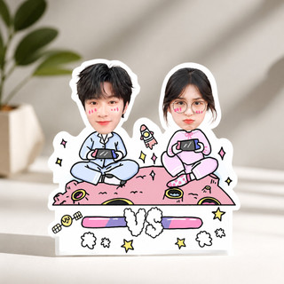 Standee Lắc Đầu Cặp Đôi Ghép 2 Mặt In Theo Yêu Cầu Chibi Hàng Custom Trang Trí Bàn Làm Việc, Học Tập, Quà Tặng Bạn Bè