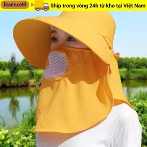 Mũ chống nắng ESSENCEH, Khăn choàng vành rộng, Thời trang bảo vệ cổ thoáng khí Mũ đi biển có thể điều chỉnh Thể thao ngoài trời