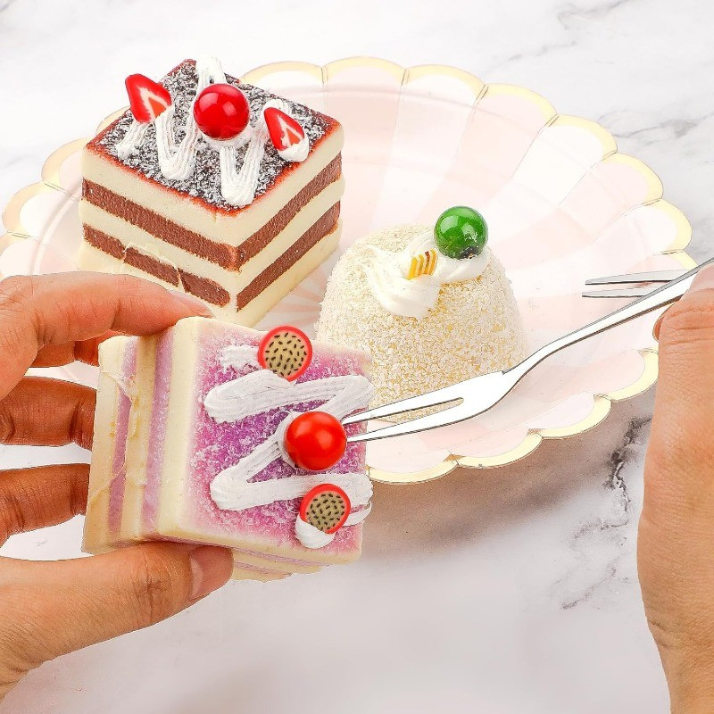 5 / 10 / 20 Cái Dĩa Trái Cây Bằng Thép Không Gỉ / Mini Snack Món Tráng Miệng Bánh Nĩa / Nhà Bếp Sáng Tạo Flatware