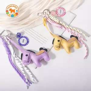 CANAMEK 1 Da Ngựa Móc Khóa Dây Bện Bapa Mặt Dây Chuyền Cho Túi Điện Thoại Treo Phụ Kiện DIY Trang Trí CSF