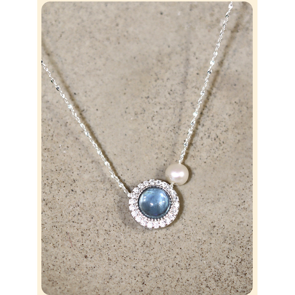 Vòng cổ ngọc trai aquamarine thời trang và đa năng