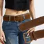 JKDESIGN Da Lộn Thắt Lưng Rộng, Đa Năng Khóa Pin Thông Thường Dây Thắt Lưng, Thời Trang Nữ Hợp Thời Trang Thiết Kế Sang Trọng Quần Thắt Lưng Quà Tặng