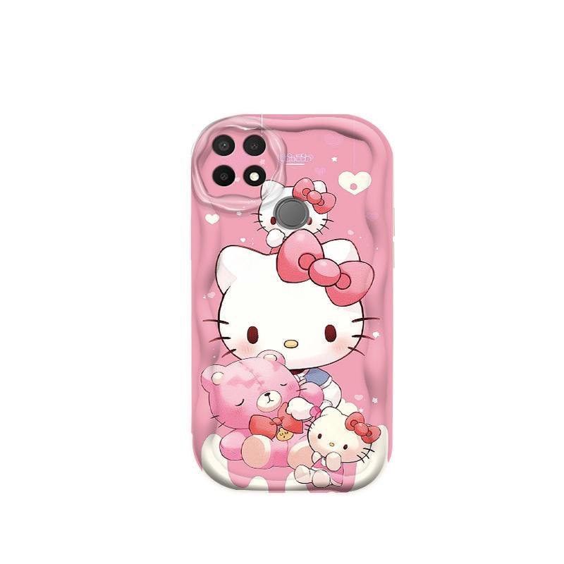 Ốp Silicon Hoạt Hình Cho OPPO A15 A15S A35 3D Bé Gái Mềm Ốp lưng TPU Kitty Sinh Viên Chống Sốc Ốp Lưng