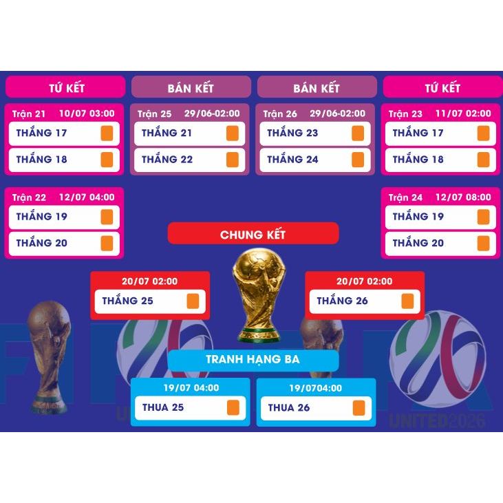 LỊCH WORLD CUP 2026 DÁN TƯỜNG – DÀNH CHO NHÀ HÀNG, QUÁN CÀ PHÊ
